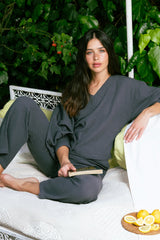 Handarte Los Angeles Antrasit Müslin Pantolon