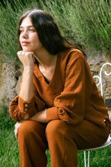 Handarte Los Angeles Tarçın V Yaka Lodos Top