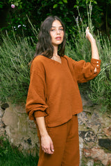 Handarte Los Angeles Tarçın V Yaka Lodos Top