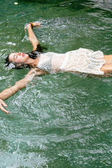 Handarte Los Angeles El Örgüsü Ekru Elbise