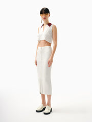 Knitology KNTLGY Beyaz Örme Polo Üst