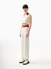 Knitology KNTLGY Beyaz Ajurlu Örme Pantolon