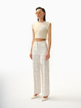 Knitology KNTLGY White Diagonal Printed Pants