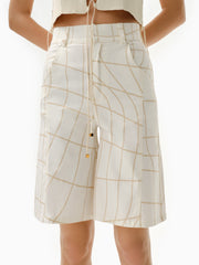 Knitology KNTLGY Diagonal Printed A-Line Short