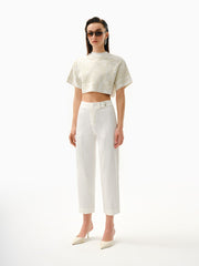 Knitology KNTLGY Fingerprint Jacquard Crop Top