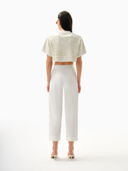 Knitology KNTLGY Fingerprint Jacquard Crop Top