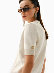 Knitology KNTLGY Fingerprint Jacquard Polo Top