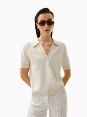 Knitology KNTLGY Fingerprint Jacquard Polo Top