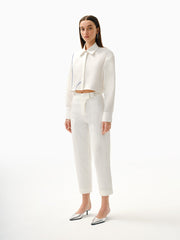 Knitology KNTLGY White Carrot Fit Trousers
