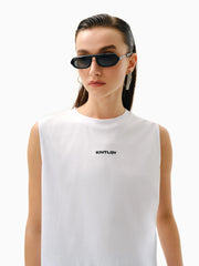 Knitology KNTLGY White Zero Sleeve T-shirt