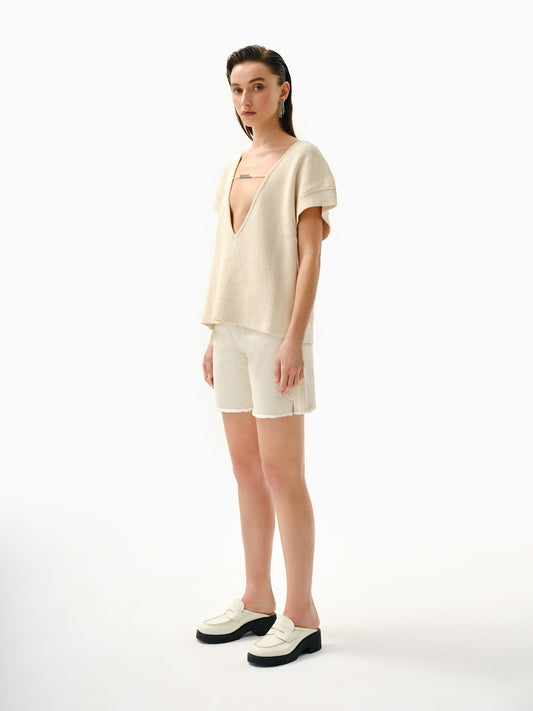 Knitology KNTLGY Göğüs Dekolteli Örgü Yelek