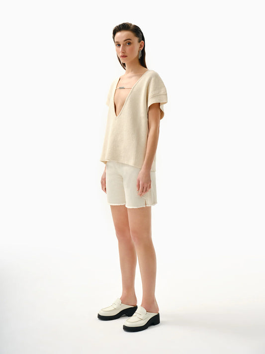 Knitology KNTLGY Low-cut Knitwear Blouse