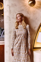 Sadie and Dione Isabella Empire Waist Dress in Tulip Gold