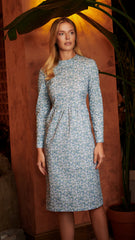 Sadie and Dione Isabella Empire Waist Dress in Arley Blue