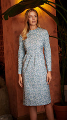 Sadie and Dione Isabella Empire Waist Dress in Arley Blue