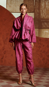 Sadie and Dione Charlotte Kimono Top in Rococo Burgundy