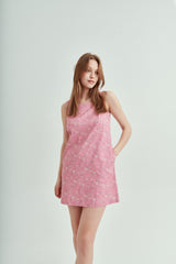 Sadie and Dione The Lara Mini Shift Dress in Summer Pink