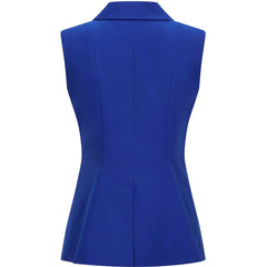 Sleeveless Cotton Blazer (Royal Blue)