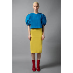 High Waisted Pencil Skirt (Sunshine Yellow)