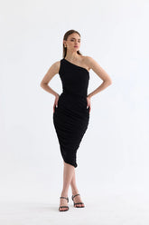 Manshet Cholé Midi Dress in Black