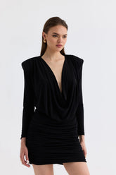 Manshet Luciè Mini Dress in Noir
