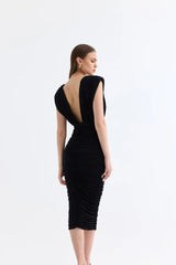 Manshet Elodiè Midi Dress in Minuit