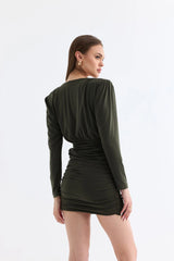 Manshet The Crimson Gül Detaylı Mini Elbise