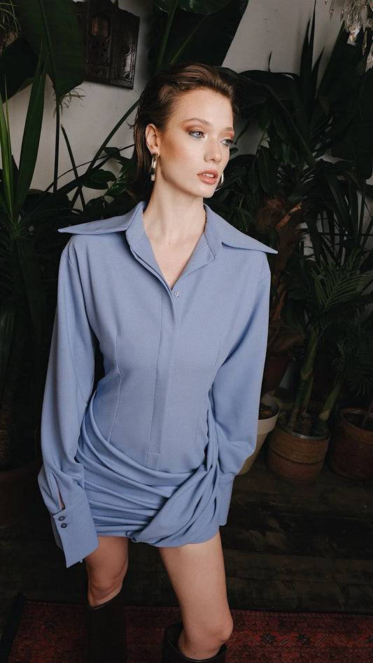 Two's Touch  Allure Dress Blue