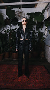 Two's Touch Elias Leather Suit Siyah Elbise