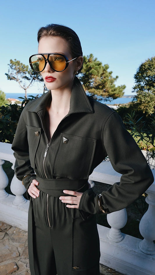 Two's Touch Lyra Jumpsuit Khaki