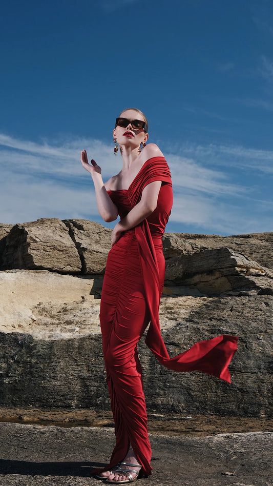 Two's Touch Vivien Dress Red