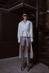 Two's Touch Cora Deri Trençkot Beyaz