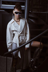 Two's Touch Cora Deri Trençkot Beyaz