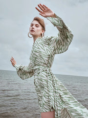 Two's Touch Kate Kimono Dress Green