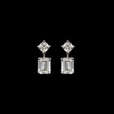 SooSilkyGems BAGUETTE SOLITAIRE DROP EARRINGS