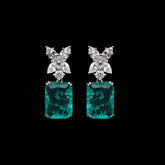 SooSilkyGems PARAIBA BAGUETTE DROP SOLITAIRE EARRINGS