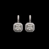 SooSilkyGems PAVESIDE CARRE DROP EARRINGS