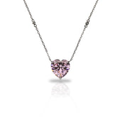 SooSilkyGems COLOR HEART SOLITAIRE CHAIN NECKLACE