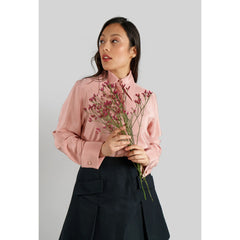 Viscose Rayon Gathered Back Shirt (Rose)