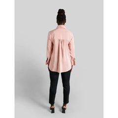 Viscose Rayon Gathered Back Shirt (Rose)