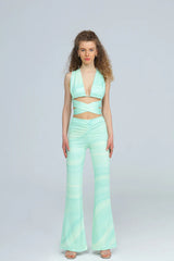 Wear Three Points Aqua Green Phoebe Tie-Up Bustier