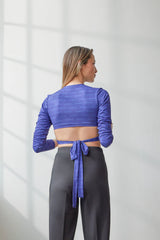 Wear Three Points Navy Frida Lace Crop