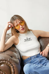 Wear Three Points White Infinity Crop Camisole