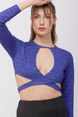 Wear Three Points Navy Frida Lace Crop