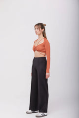 Wear Three Points Sophia Brick Tie Crop Bodysuit