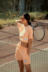 Wear Three Points Salmon Weekend Crop T-shirt