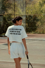 Wear Three Points White Weekend Crop T-Shirt