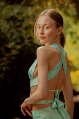 Wear Three Points Aqua Green Phoebe Tie-Up Bustier