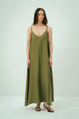 Wear Three Points Khaki Cielo Strap Dress