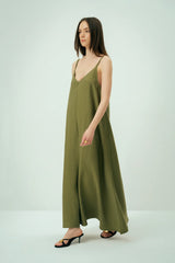 Wear Three Points Khaki Cielo Strap Dress